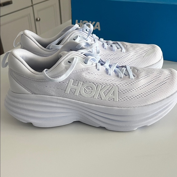 Hoka Bondi 8 All-White Athletic Sneakers - Picture 3 of 6